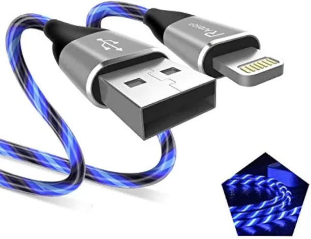 LAHDEK 3 Pin Male To USB Type C 1.5 m Light up iPhone Charger Cord, LED Lightning Cables 1 Pack | |…