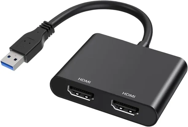 Liangheng 1 m USB to HDMI Adapter for 2 Monitors, USB 3.0 to Dual HDMI Adapter
