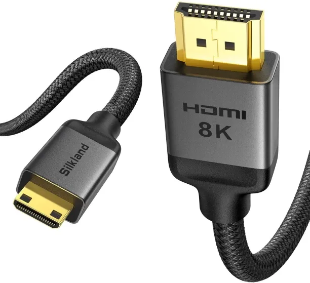 Chengxixi 1 m 8K 4K Mini HDMI to HDMI Cable 6.6FT, Mini HDMI 2.1 Cord [8K 60Hz, 4K@240Hz 144Hz 120H…