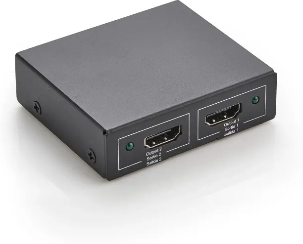 Liangheng 1 m HDMI Splitter 1 in 2 Out for Dual Monitors, 4K@30Hz, 1080P, Mirror Only, Black