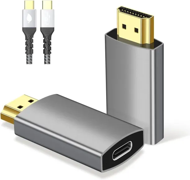 Liangheng 1 m USB C Female to HDMI Male Adapter with USB Video Cable, 4K@60Hz Uni-Directional USB T…