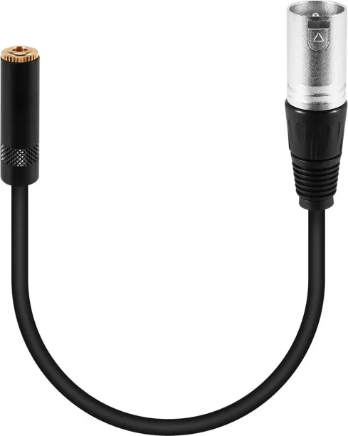 Gocutte Audio Adapter 0.3 m Wire 3 Pin Xlr Male to 3.5Mm Female Audio Connector Stereo Microphone A…