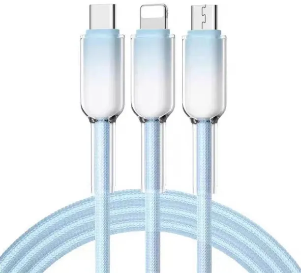 Solala 1 m 10 fast charging data cables, multi-color ice crystal gradient 120W fast charging data c…