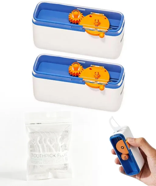 Duomi 2 Pack Automatic Floss Pick Dispenser – Pop-up Dental Floss Case with 30 Flossers, Hygienic S…