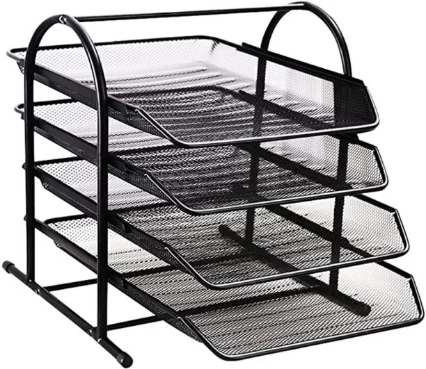TGT- 4 Compartments Steel 4 Tier Office Document Sliding File Tray Desk Organizer