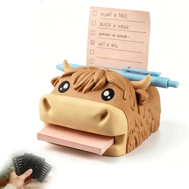 Duomi 1 Compartments PLA Highland Cow Desk Organizer