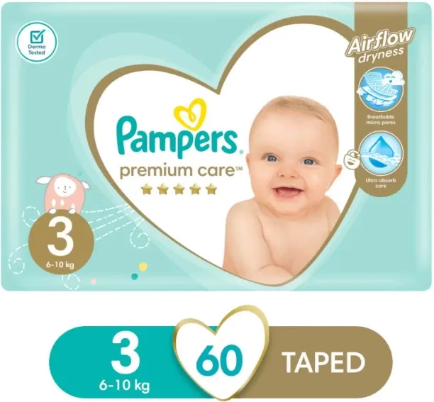 Pampers Premium Care Air Flow Dryness Tape Diapers - S