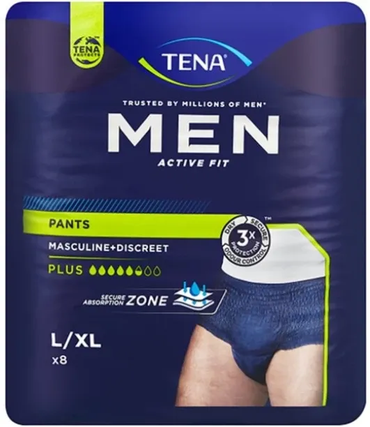 Tena - Men Active Fit Pull Up Pants L/XL - Adult Diapers - L