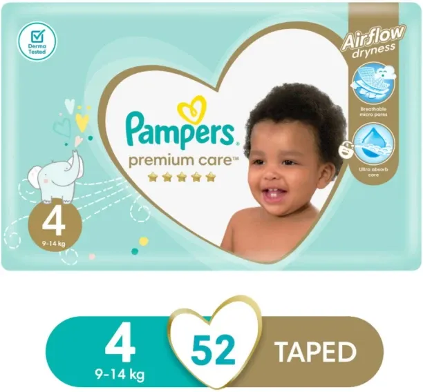 Pampers Premium Care Air Flow Dryness Tape Diapers - L