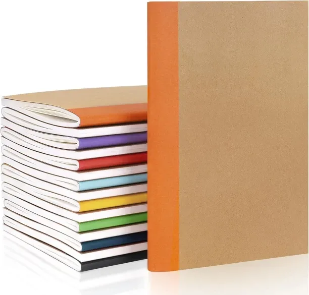 Hi Pansy A5 Lined Kraft Composition Notebooks Bulk 16 Pcs(5.5x8.3) College Ruled with Rainbow Spine…