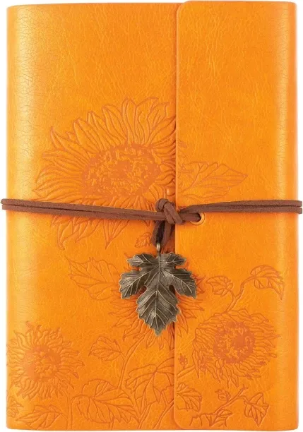 Hi Pansy Leather Journal Notebook, Refillable Journals for Writing, Vintage Travel Daily Notepad Jo…