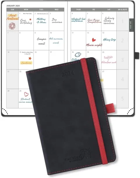 Hi Pansy Monthly Planner 2024-2025 - 2 Year Pocket Calendar Book for Purse (Jan.2024 - Dec. 2025), …