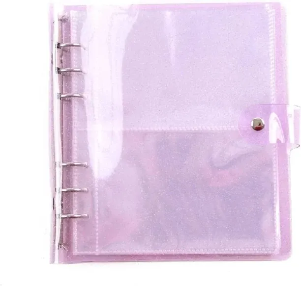 Hi Pansy 100/200 Pockets Portable Photo Album,Shiny Clear 6-Ring Binder Cover Refillable Notebook f…