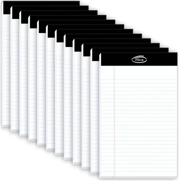 Hi Pansy Legal Notepads 5x8, Pack of 12 - Perforated Narrow Ruled Writing Pad - Premium Thick Paper…