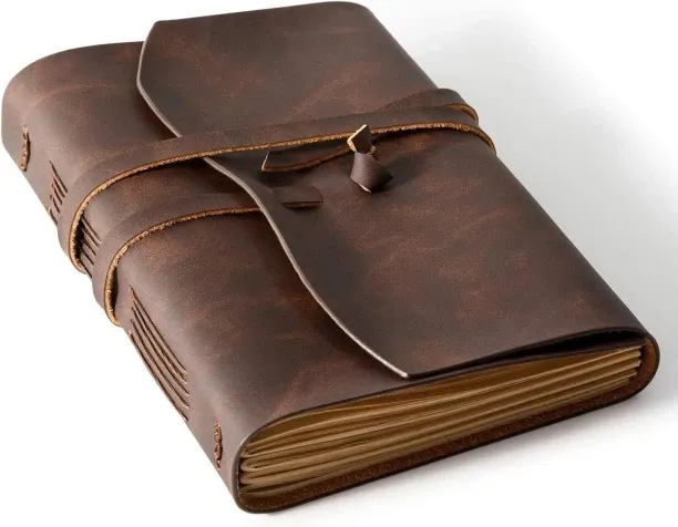 Hi Pansy Leather Journal Notebook - Genuine Leather Journals for Writing 260 Pages 5x7 Inches Vinta…