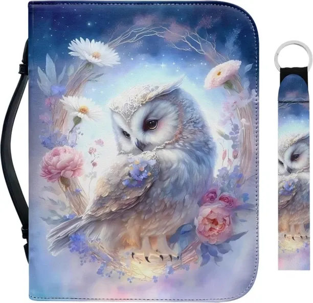 Hi Pansy Waterproof Owl Bible Case for Women Girls Bible Case with Notebook Holder Bible Protective…