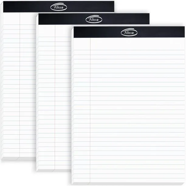 Hi Pansy Legal Notepads 8.5 x 11, Pack of 3 - Perforated Wide Ruled Writing Pad - Premium Thick Pap…