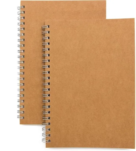 Hi Pansy Soft Cover Spiral Notebook Journal 2-Pack, Blank Sketch Book Pad, Wirebound Memo Notepads …
