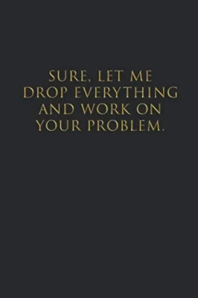 Hi Pansy Sure, Let Me Drop Everything and Work On Your Problem Lined Notebook (Glossy Gold Text): F…
