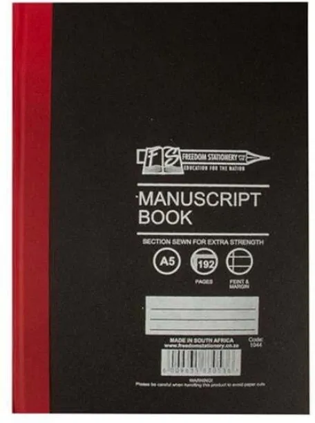 Freedom Stationery Manuscript Book - Feint & Margin - White Pages - A5 - 192 Pages - 20 Pack A5 Not…