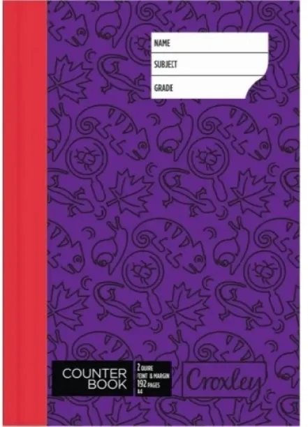 CROXLEY BOOKS Eco 2Q F&M Purple With Black Print PK 20 A4 Notebook Feint and Magin
