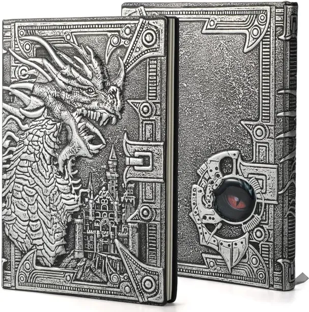 Hi Pansy Dorakitten DND Notebook, 3D Embossed Dragon Notebook Fantasy Campaign Journal Gift for Dun…