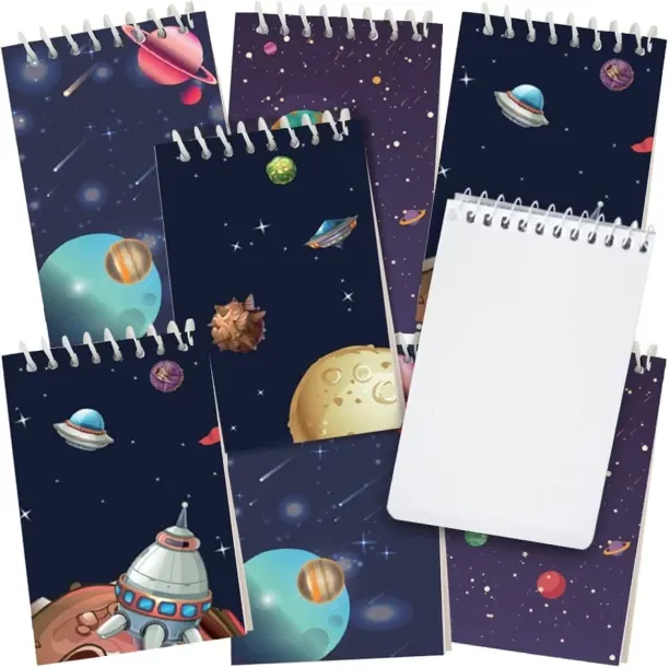 Hi Pansy ArtCreativity Mini Space Notebooks, Pack of 16, Small Spiral Notepads with Galaxy-Themed C…