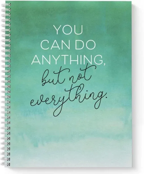 Hi Pansy Softcover Not Everything 8.5" x 11" Motivational Spiral Notebook/Journal, 120 Checklist Pa…