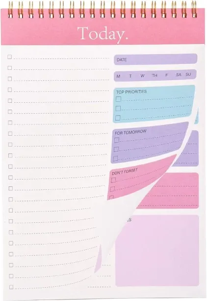 Hi Pansy To Do List,52 Sheets 6.7 x9.5" Task Planner,To Do List Notbook with Checklist,Spiral Bound…