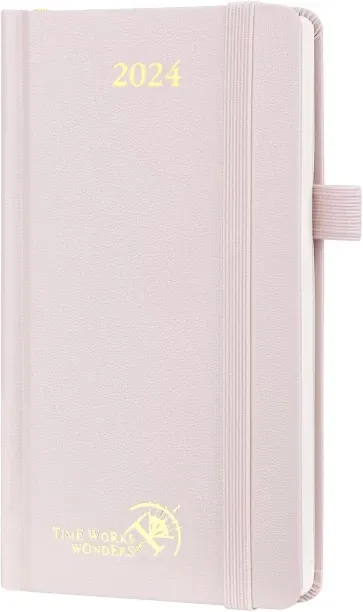 Hi Pansy 2024 Pocket Calendar Planner Weekly and Monthly for Purse 3.5'' x 6.5'' - Hardcover Small …
