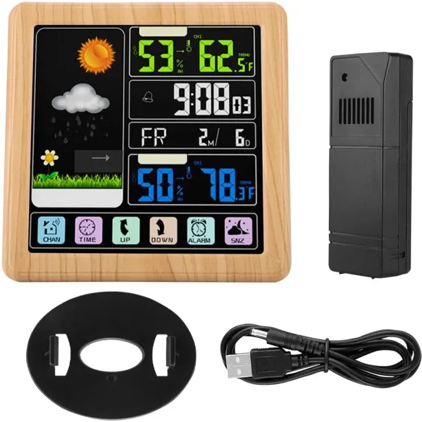 marevic Multifunctional touch screen weather forecast indoor and outdoor temperature Thermometer