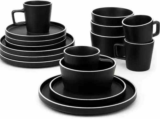 KARMEPA Pack of 16 Stoneware N/A Dinner Set