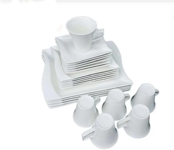Dinner Plates Pack of 24 Ceramic Modern Dinner Set