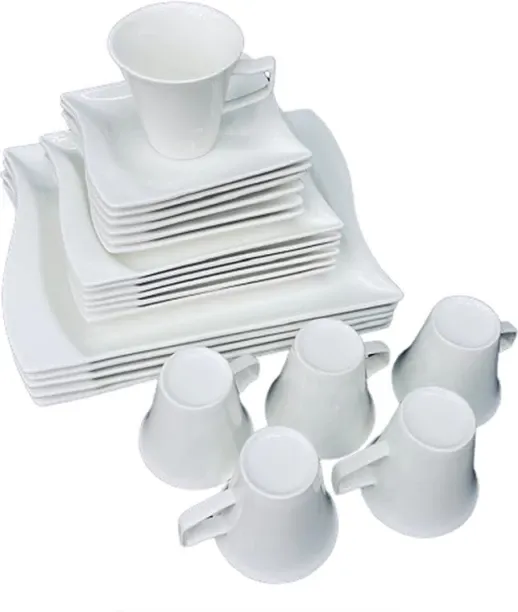 Dinner Set Pack of 24 Ceramic Ceramic Square Dinner Set