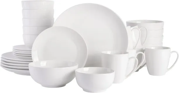 Dinner Set Pack of 24 Porcelain White Dinner Set