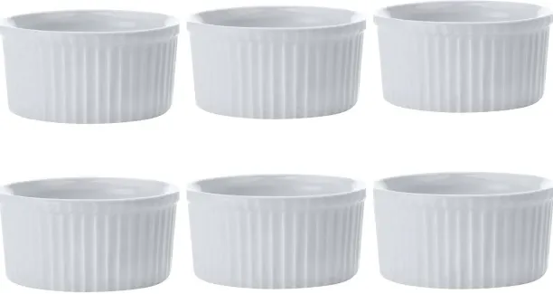 Crockery Centre Pack of 6 Porcelain Ramekin Blanco Dinner Set