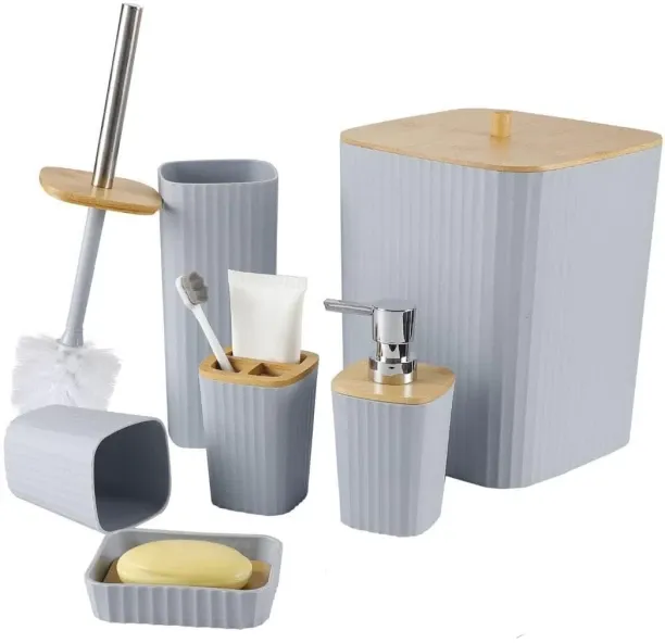 Bathroom Series 6pcs Bathroom Accessories Plastic Dispenser Case Holder