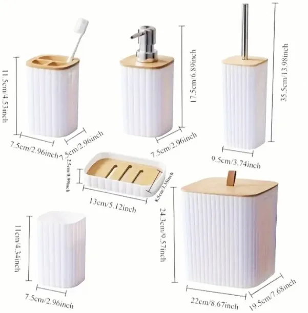 Bathroom Series 6pcs Plastic Dispenser Case Holder