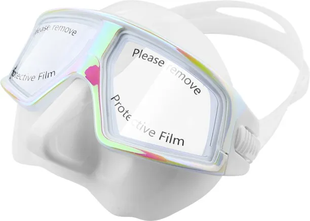 Huanix Professional Scuba Diving HD Anti-Fog Mask,Mask-WHITE DA Plastic Silicone Aspheric Lens Divi…