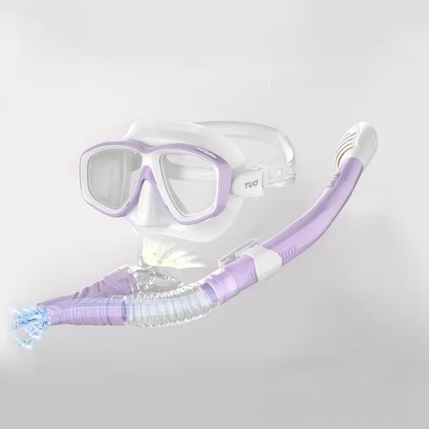 Huanix Tuo Snorkeling Mask Swimming Goggles Anti-Fog,Lingyue Light Smoked Purple Plastic Silicone A…