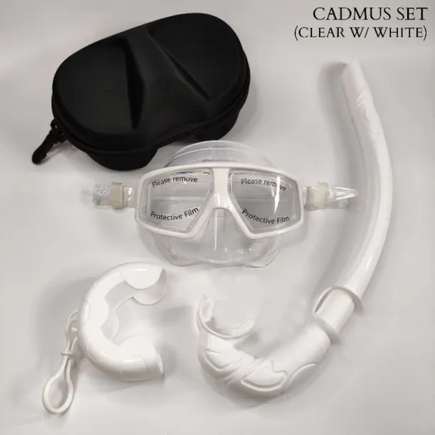 Huanix Tempered Glass diving Mask Snorkeling Set,clrear white set Plastic Silicone Aspheric Lens Di…
