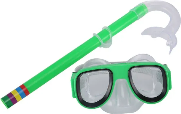 Huanix Kids Diving Goggle Mask Breathing Tube,XL26704 Plastic Silicone Aspheric Lens Diving Mask