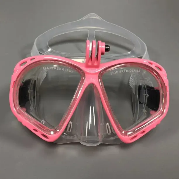 Huanix Adult Scuba Diving Mask Silicone Diving,Pink-Transparent Plastic Silicone Aspheric Lens Divi…