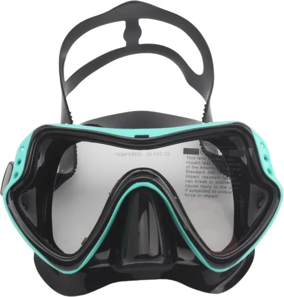 Huanix Professional Snorkeling Scuba Diving Mask Diving,Black Green Plastic Silicone Aspheric Lens …