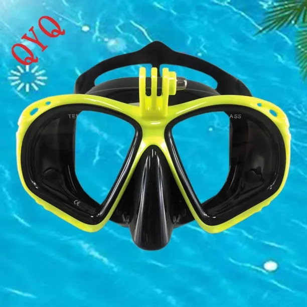 Huanix Adult Scuba Diving Mask Silicone Diving,yellow-black Plastic Silicone Aspheric Lens Diving M…