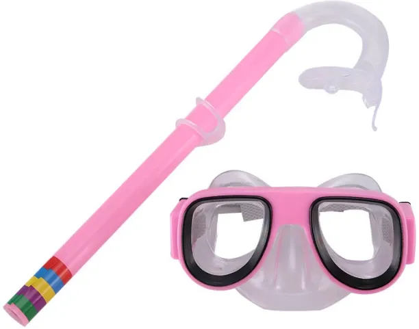 Huanix Kids Diving Goggle Mask Breathing Tube,XL26706 Plastic Silicone Aspheric Lens Diving Mask