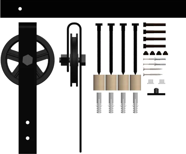 S A Barn Doors Rustic 2000mm Barn Door Rail Set with 120mm Spoked Wheels Interior Door Frame