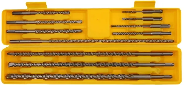 AIYI 11 Piece SDS Masonry Drill Bit Set, Tungsten Carbide Tip Concrete Drill Bits Kit AY025-006 Mas…