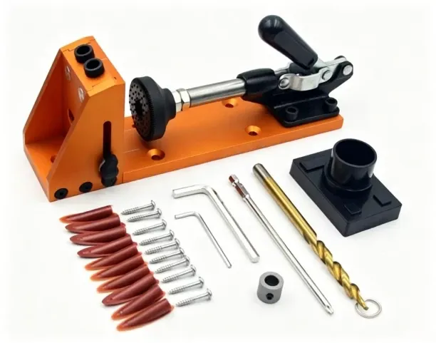 BOWENSTORE Pocket Hole Jig Kit, 34 Pcs Pocket Hole Jig System with 11" C-clamp, Fixture, Step Drill…