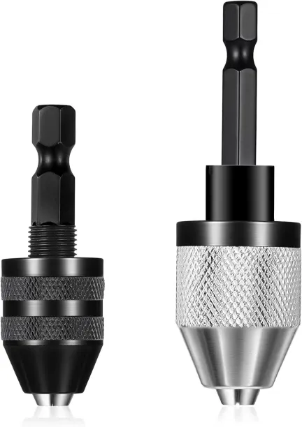 BOWENSTORE This keyless drill chuck bit set includes two alloy steel keyless drill chucks - a large…